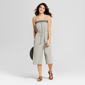 Dark Grey Smocked Jumpsuit